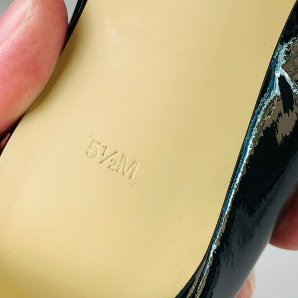 Talbots Size 5.5M Genuine Patent Leather Pump Kitten Heels Black Pointed Toe - Picture 12 of 13